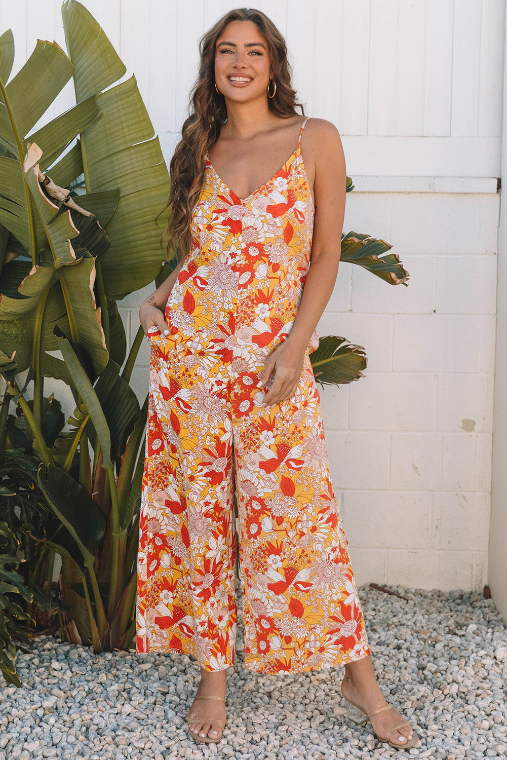 Floral Jumpsuit Front View